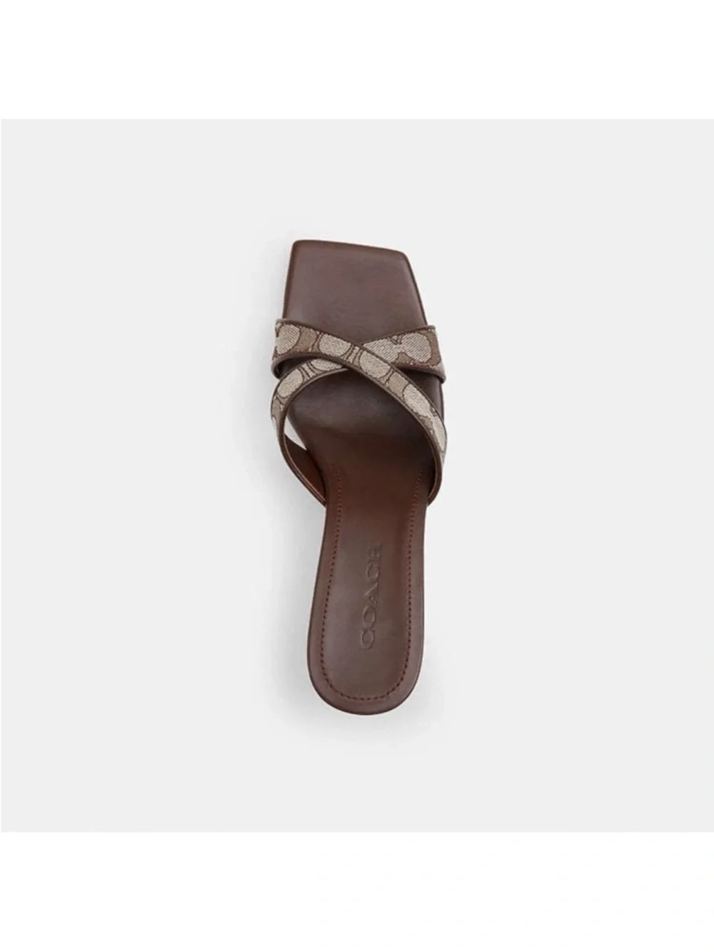 Coach Brown Signature Canvas Wedge Sandals - Picture 2 of 6